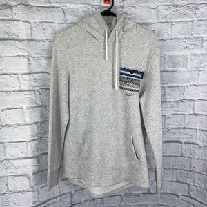 Hollister pullover hoodie w/drawstring & front pockets grey sz small men